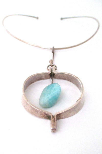 Anna Greta Eker for Plus Studios Norway Design Scandinavian Modernist silver neck ring & pendant