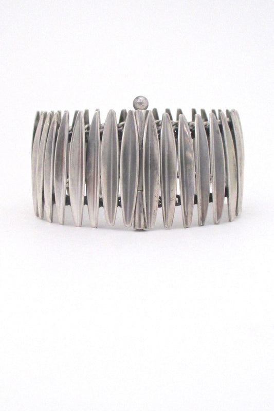 Anton Michelsen Denmark vintage Scandinavian Modern silver articulated grass bracelet by Gertrude Engel