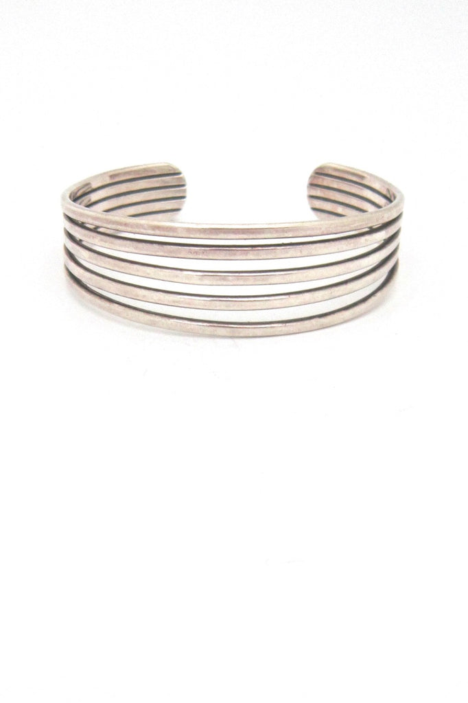 Anton Michelsen Denmark vintage silver cuff bracelet by Eigil Jensen Scandinavian Modern design