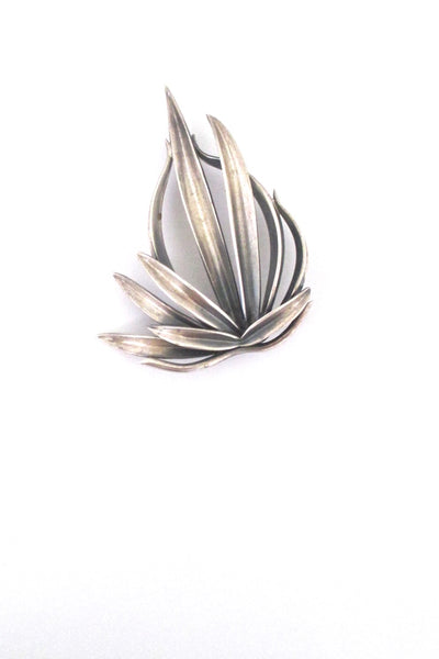 Anton Michelsen Denmark vintage silver Grass brooch by Gertrud Engel large version Scandinavian Modern jewelry design