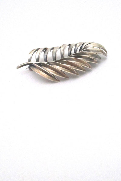 Anton Michelsen large vintage silver leaf brooch by Gertrud Engel rare