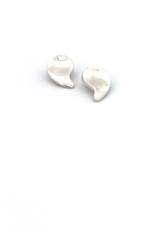 Anton Michelsen Denmark vintage silver earrings Nanna Ditzel Scandinavian Modernist jewelry design