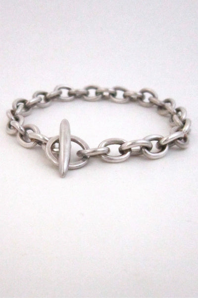Anton Michelsen Denmark vintage silver heavy chain link toggle bracelet
