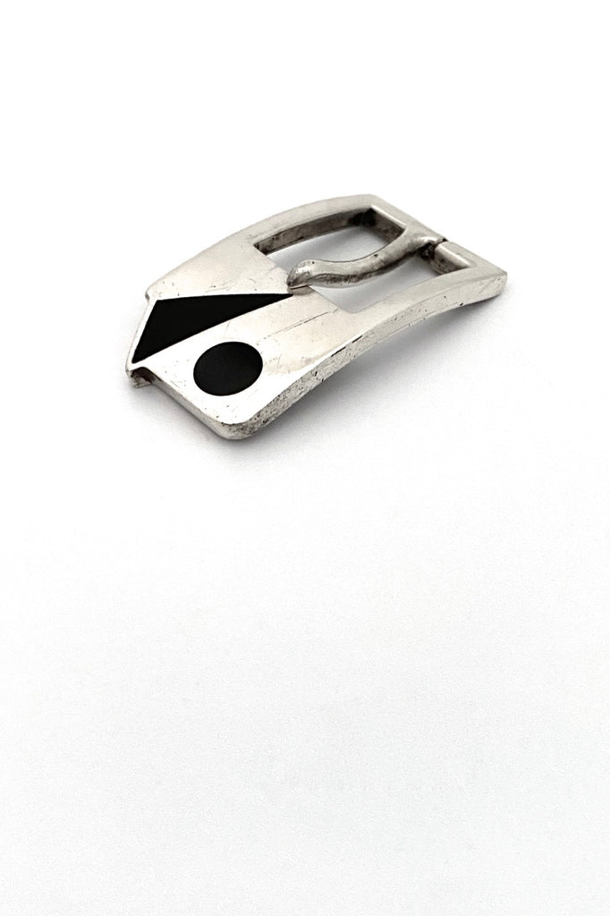 Antonio Pineda silver black enamel buckle Samantha Howard Vintage