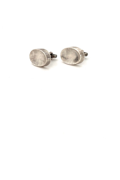 Antonio Pineda Taxco Mexico early vintage large 970 silver cufflinks Modernist jewelry design