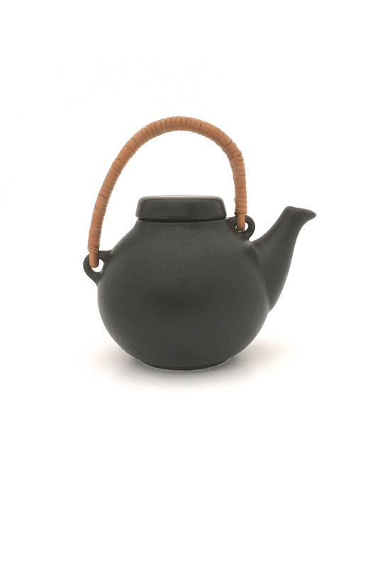Arabia Finland vintage Scandinavian Modern ceramic GA1 teapot by Ulla Procope 1950s in matte black