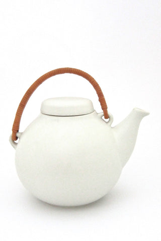 Arabia Finland vintage Scandinavian Modern ceramic GA3 teapot by Ulla Procope 1950s in matte white