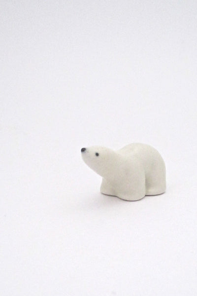 Arabia Finland miniature matte glazed ceramic polar bear by Richard Lindh