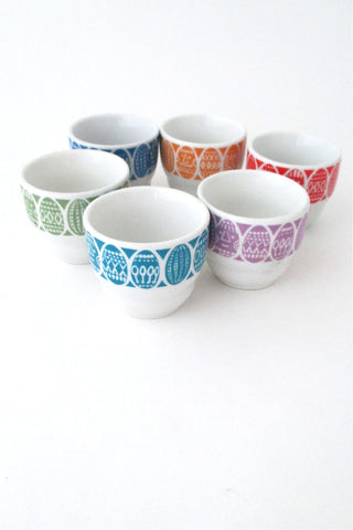 Arabia Finland vintage Scandinavian modernist set of Kauno egg cups by Raija Uosikkinen