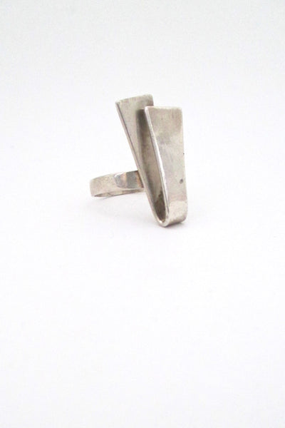 Arne Johansen Denmark vintage silver Scandinavian Modern fins ring