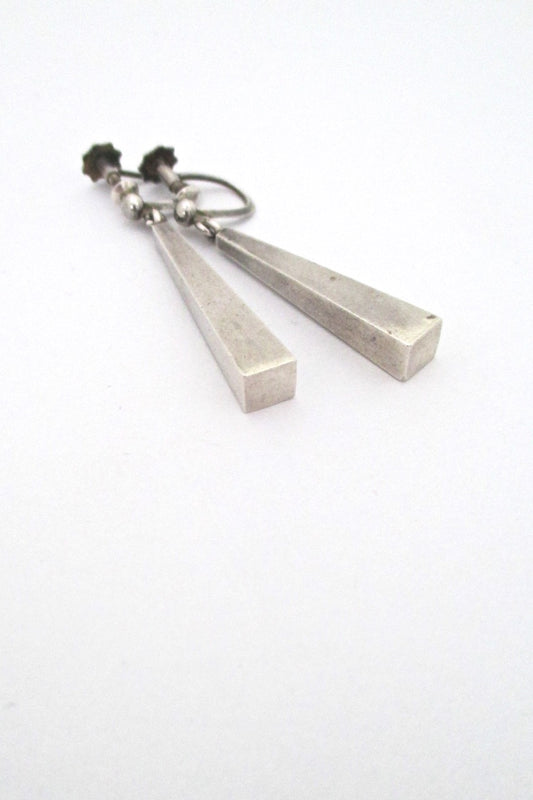 Arne Johansen Denmark vintage silver Scandinavian Modern drop earrings