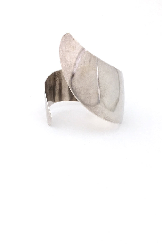Arne Johansen Denmark vintage silver extra large wrap cuff bracelet Scandinavian Modern jewelry design