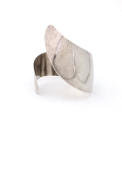 Arne Johansen Denmark vintage silver extra large wrap cuff bracelet Scandinavian Modern jewelry design
