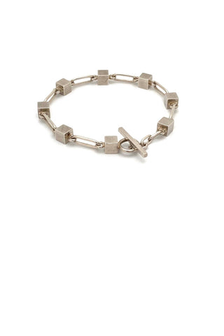 Arne Johansen Denmark vintage silver cubes link bracelet Scandinavian Modernist jewelry design