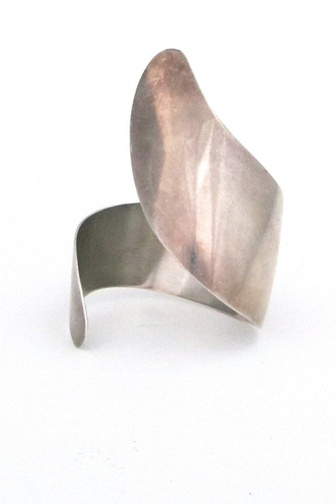 Arne Johansen Denmark vintage modernist extra large sterling silver cuff bracelet