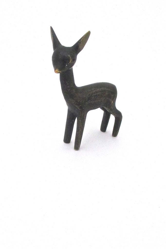 Baller Austria diminutive vintage bronze deer faun sculpture mid century design
