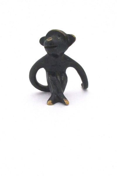 Baller Austria diminutive vintage bronze smiling monkey sculpture mid century design