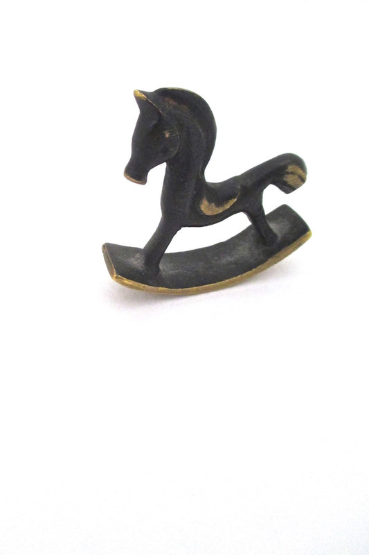 Baller Austria diminutive vintage bronze rocking horse sculpture mid century design