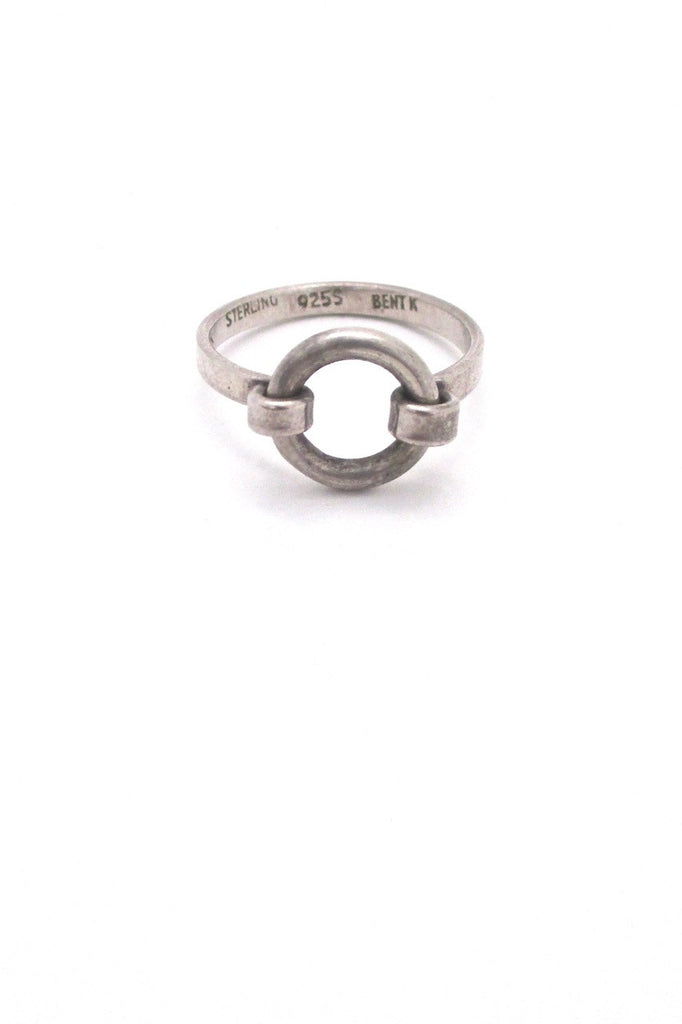 Bent Knudsen Denmark vintage silver mid century Scandinavian modern circle ring