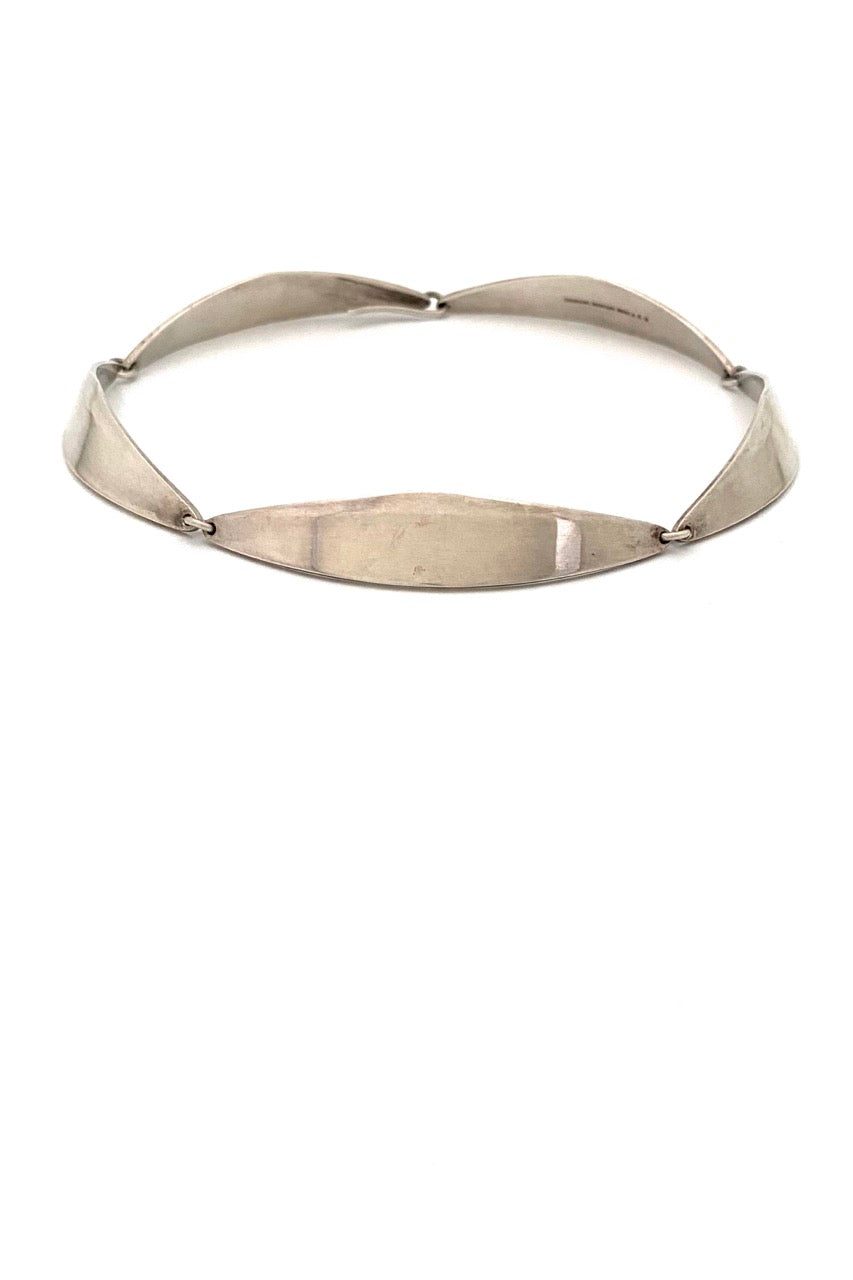 Bent Knudsen Denmark vintage silver heavy link choker necklace 64 Scandinavian Modernist jewelry design