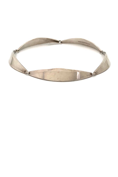 Bent Knudsen Denmark vintage silver heavy link choker necklace 64 Scandinavian Modernist jewelry design
