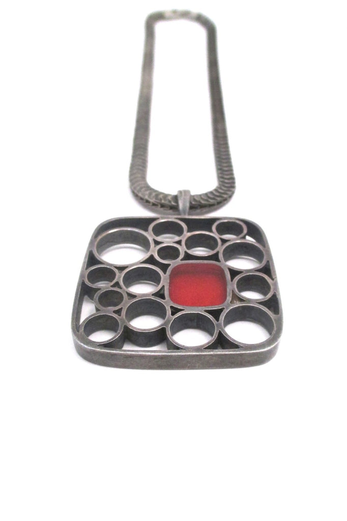 Bernard Chaudron Canada vintage brutalist large pendant necklace 1970s jewelry