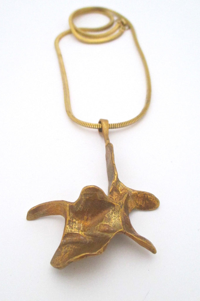 Bernard Chaudron Canada large vintage bronze sculptural pendant