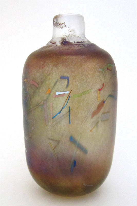 Bertil Vallien for Kosta Boda Sweden Artist Collection large Tornado vase signed