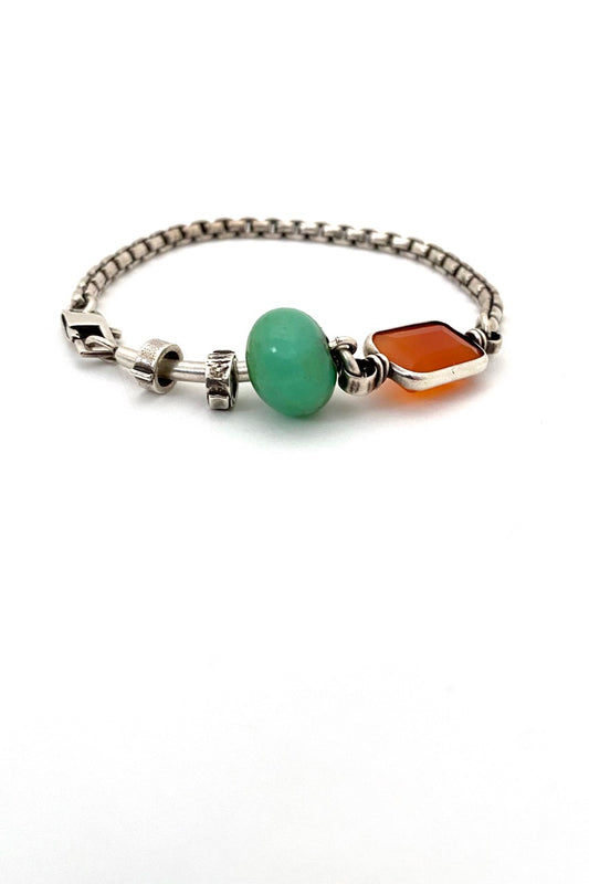 profile Beth Orduna USA postmodern silver natural stone bracelet