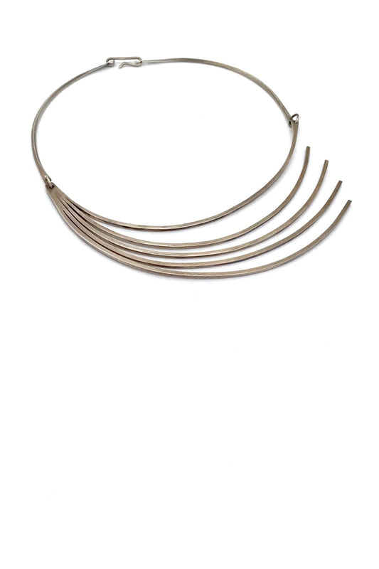 Betty Cooke USA vintage silver spray choker necklace American Modernist jewelry design 1960s 1970s