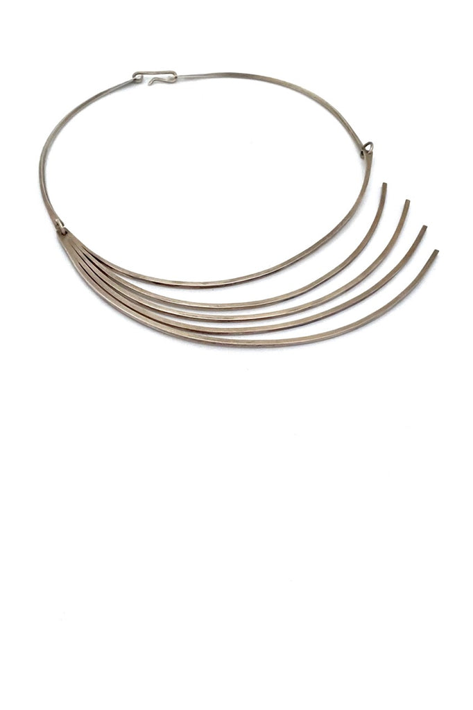 Betty Cooke USA vintage silver spray choker necklace American Modernist jewelry design 1960s 1970s