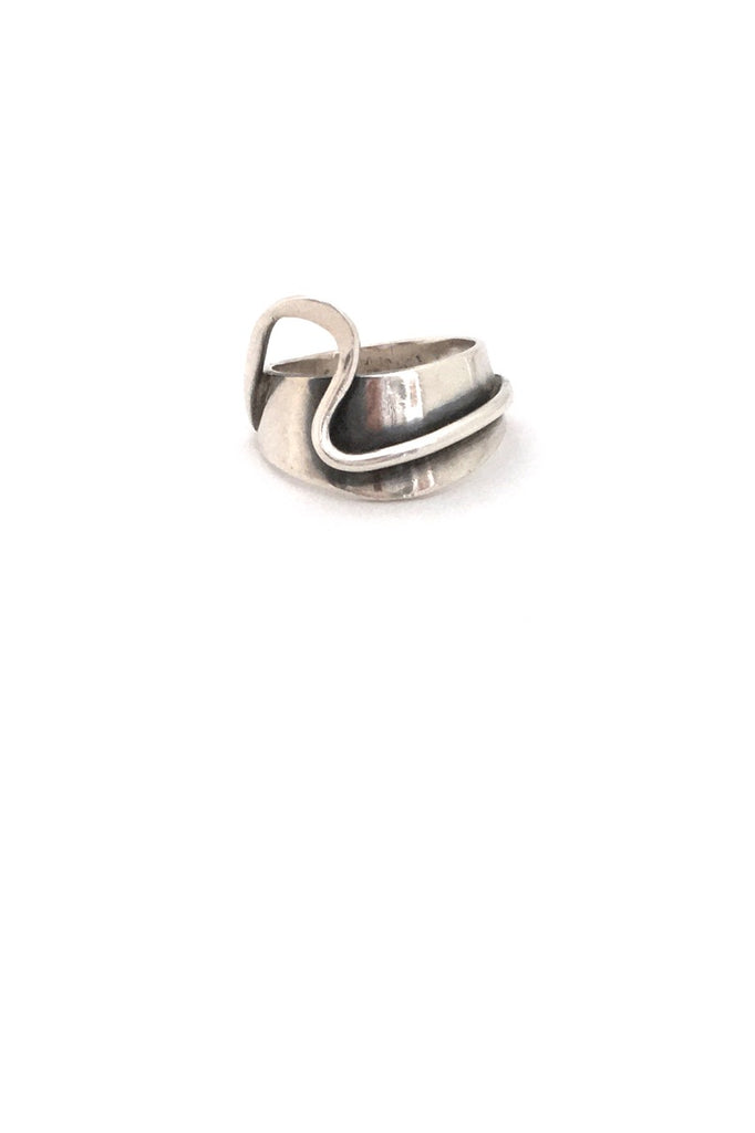 Bill Tendler USA vintage silver mid century ring Modernist jewelry design