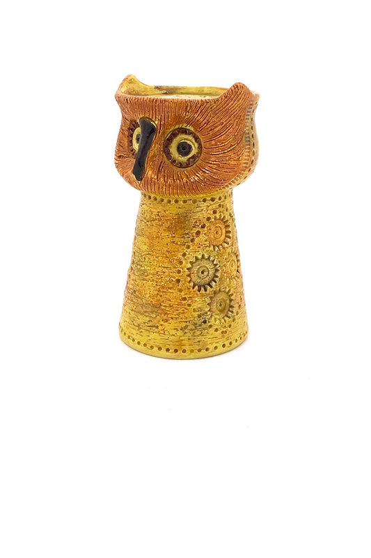 Bitossi Italy vintage ceramic owl candle holder sculpture Aldo Londi mid century modern design
