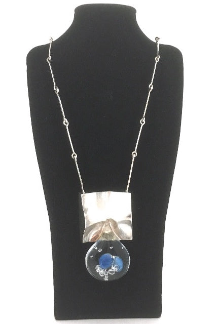 Bjorn Weckstrom extra large 'Big Drop' acrylic & silver necklace