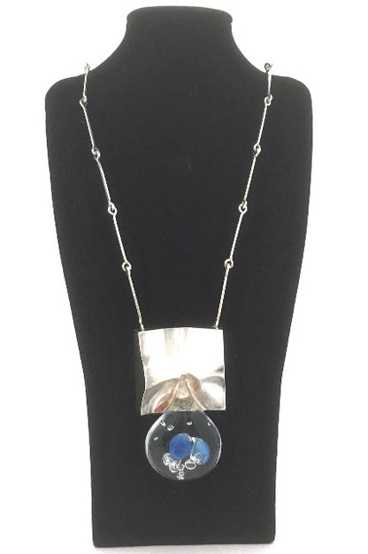 Bjorn Weckstrom extra large 'Big Drop' acrylic & silver necklace