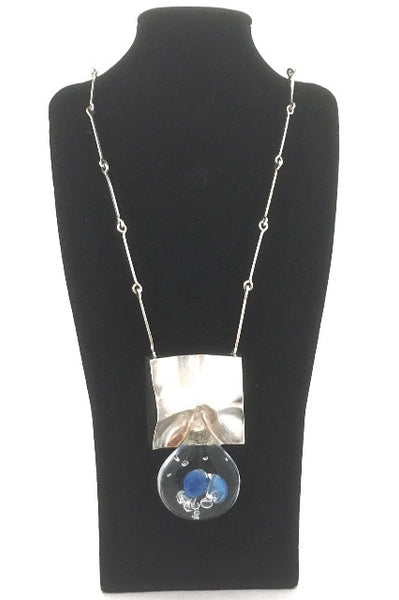 Bjorn Weckstrom extra large 'Big Drop' acrylic & silver necklace