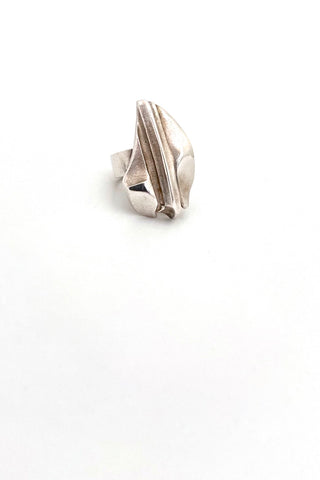 Bjorn Weckstrom Lapponia Finland large vintage silver ring 1992 Scandinavian Modernist jewelry design