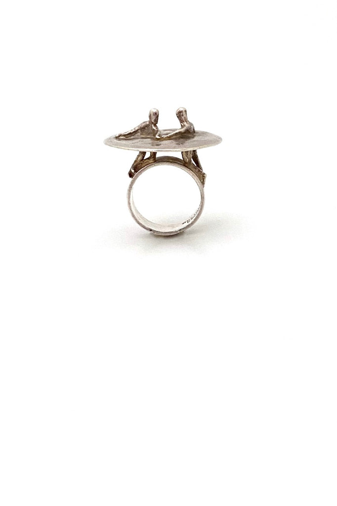 Lapponia Finland vintage Space Silver series Dance of the Galaxy large silver ring Bjorn Weckstrom 1969