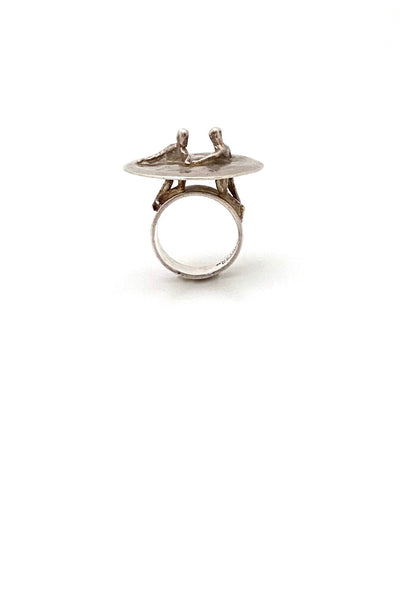 Lapponia Finland vintage Space Silver series Dance of the Galaxy large silver ring Bjorn Weckstrom 1969