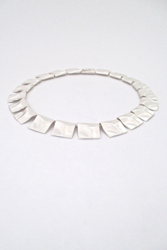 profile Bjorn Weckstrom for Lapponia Finland vintage silver Galactic Peaks link necklace