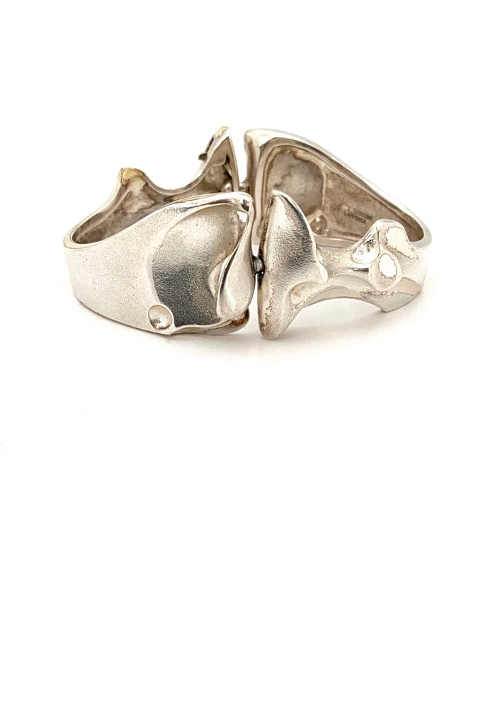 Lapponia Finland vintage silver sculptural hinged Zelda bracelet Bjorn Weckstrom Scandinavian Modernist design jewelry