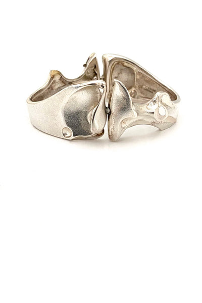 Lapponia Finland vintage silver sculptural hinged Zelda bracelet Bjorn Weckstrom Scandinavian Modernist design jewelry