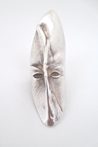 Bjorn Weckstrom fo Lapponia Finland vintage silver Mask of Gonda ring