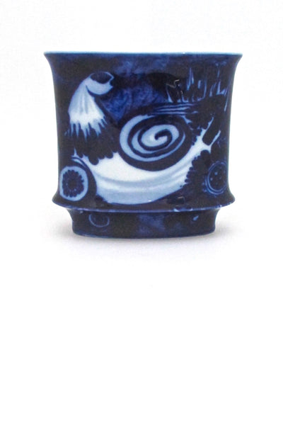 Rosenthal Germany vintage cobalt blue bird vase by Bjorn Wiinblad