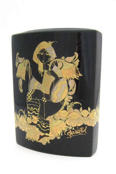 Bjorn Wiinblad for Rosenthal Sunflowers vase - porcelaine noire