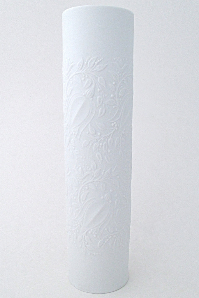 Bjorn Wiinblad for Rosenthal vintage modernist tall porcelain vines & flowers vase
