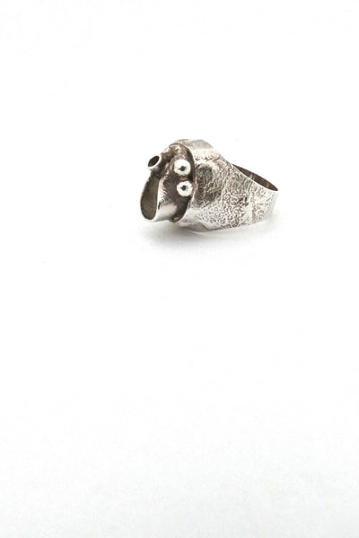 Buch + Deichmann Denmark vintage brutalist sterling silver ring Scandinavian Modern design jewelry