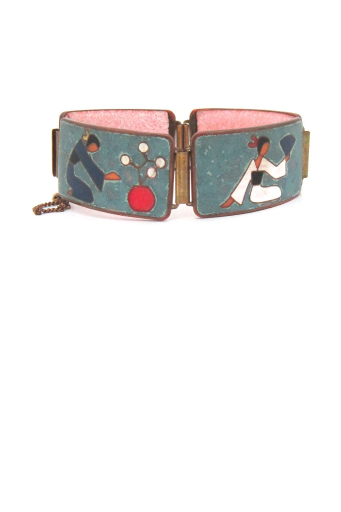 profile Bunge Germany vintage mid century matte enamel bracelet Schibensky Perli Scholtz Lammel