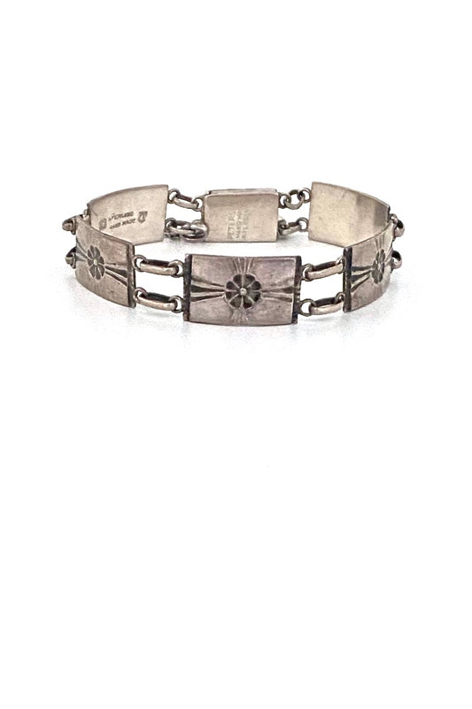 Carl Poul Petersen Canada vintage silver panel link bracelet 