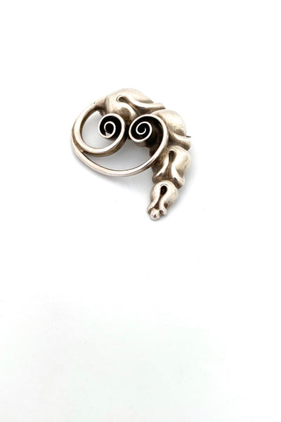 Carl Poul Petersen Canada vintage silver styled floral brooch 
